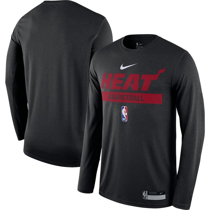 Men's Miami Heat Black 2022/23 Legend On-Court Practice Performance Long Sleeve T-Shirt